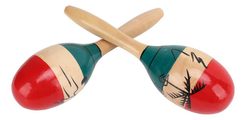2 Peças De Instrumento Musical Maracas Wooden Rattles Shaker
