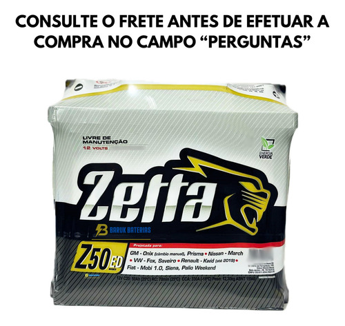 Bateria Zetta 50ah (2°linha) Hb20 X, Air Cross Glx