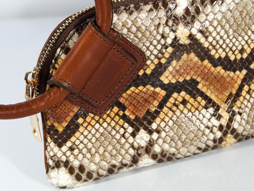 Imagen 5 de 5 de Cartera Clutch Dama Celular Piel Exótica Genuina De Pitón