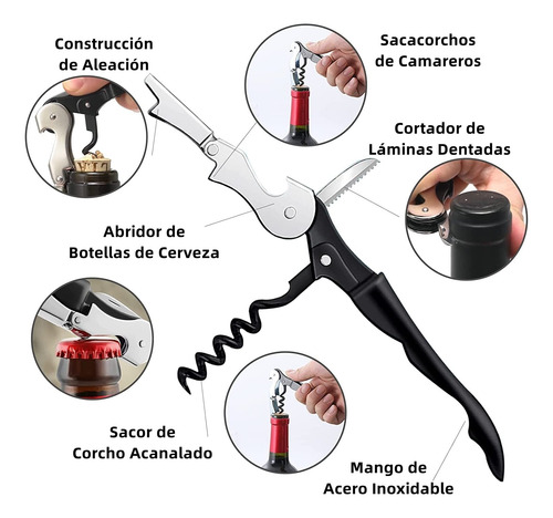 Abrelata Cocina Y Hogar Multifuncional Kit Abridor Botella