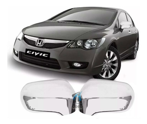 Kit X 2 Cubre Cacha De Espejo Cromada Honda Civic 2007 2008 2009 2010 2011 2012 Sin Giro