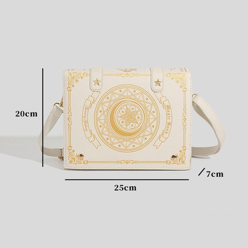 Bolso Bandolera Gotica Estilo Lolita Blanco Estampado Níquel Blanco
