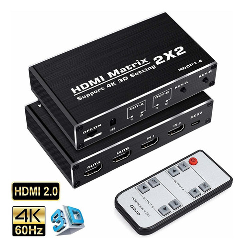 Hdmi Matrix Switch 4k 60hzdivisor Hdmi 2x24kx2k