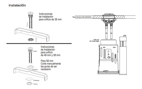 Botón Push Superior Para Baño Wc Sanitario Coflex P-b6007