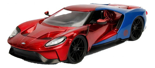 Colecionável - Homem Aranha E Carro Ford Gt - Metal Die Cast Cor Vermelho
