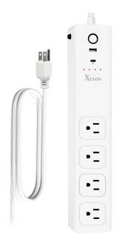 Pd 65w Power Strip With Usb C, Surge Protector With 4 Ac Out