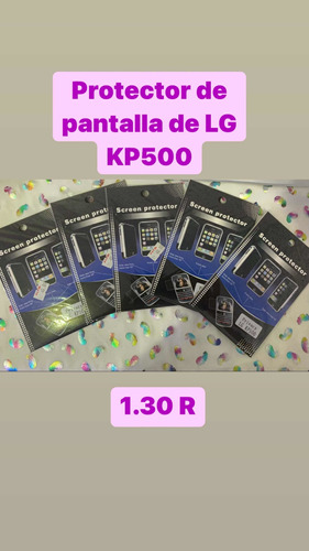 1.30protector De Pantalla De LG Kp500 Plastico Antiespias