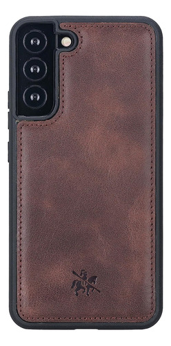 Funda De Piel Compatible Con Samsung Galaxy S22 Marron