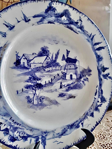 Antiguo Plato De Loza Royal Delf Holland
