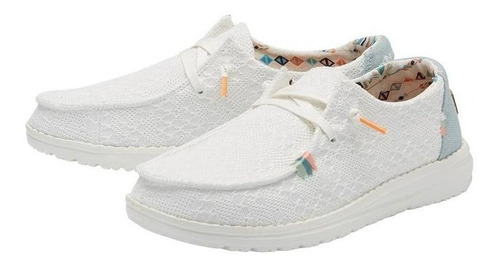 Zonazero Hey Dude Mujer Mocasines Wendy Boho White Crochet 