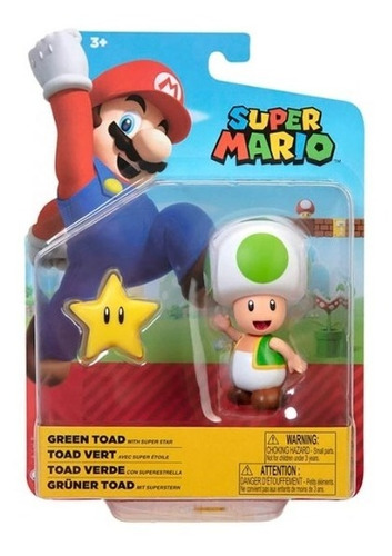 Super Mario 10 Cm Toad Verde & Star Jakks  