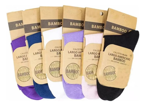 Pack 3 Pares Calcetín Largo Americano Bambu Mujer