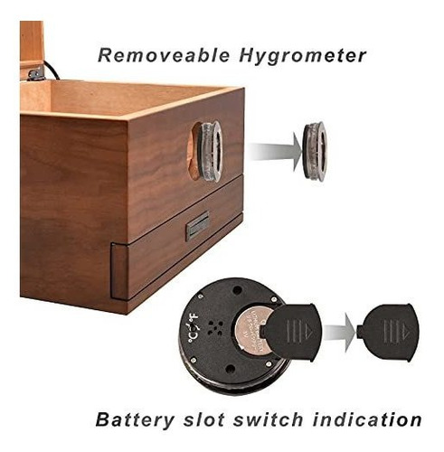 Jansfuren Humidor Madera De Cedro Español Para 25-55 Puros
