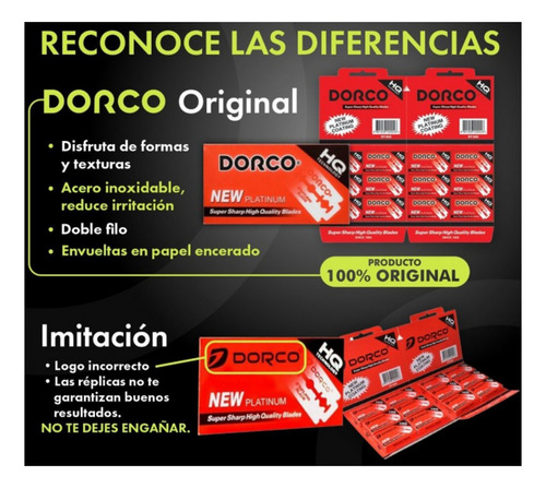 Hojillas Dorco Platinum Coating Blíster 12 X 5 = 60 Und.