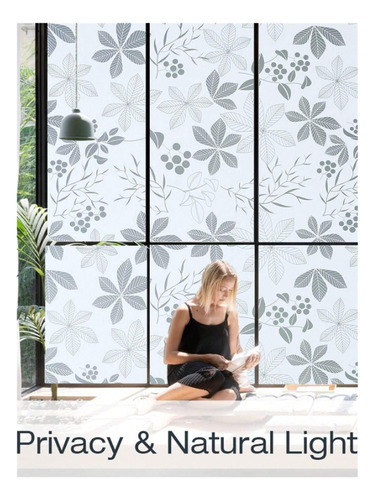 Vinilo Para Vidrio Con Flores Blancas