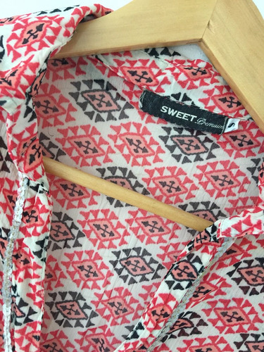 Camisa Blusa Talle Imperio Motivo Étnico Y Lentejuelas Sweet