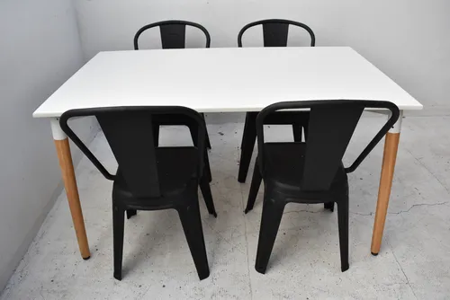 Combo Comedor Silla Tolix + Mesa Eames 1.20 X 80