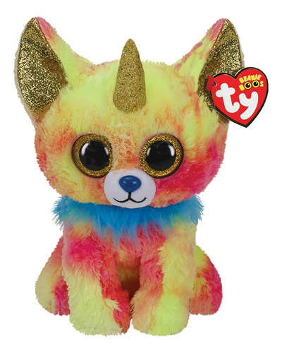 Ty Beanie Boos Yips Chihuahua Dog Unicorn Multicolor Med