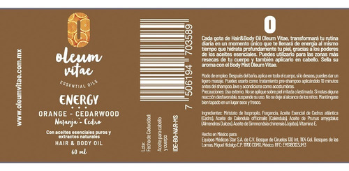 Aceite Para Cabello Cn Aceite Esencial De Naranja Cedro 60ml