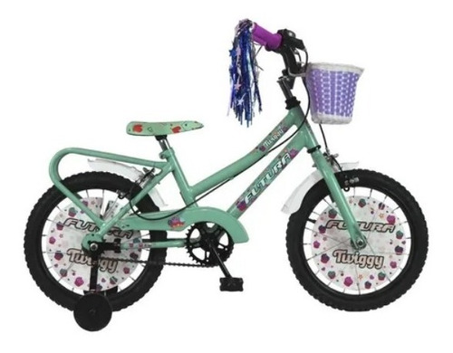 Bicicleta Infantil Futura R16 Nena Bmx Canasto Rueditas 4045