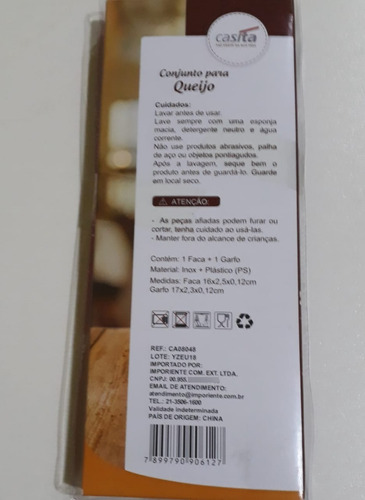 Jogo Para Queijos E Peticos Em Aço Inox Cabo Acrilico 2 Peça