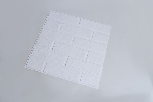 Imagem 4 de 10 de 12m² Placa 3d Tijolinho Em Pvc Adesivo 50x50cm Branco Fosco