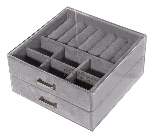Joyero, Cajón Transparente De 2 Capas De Acrílico, Cajas Org