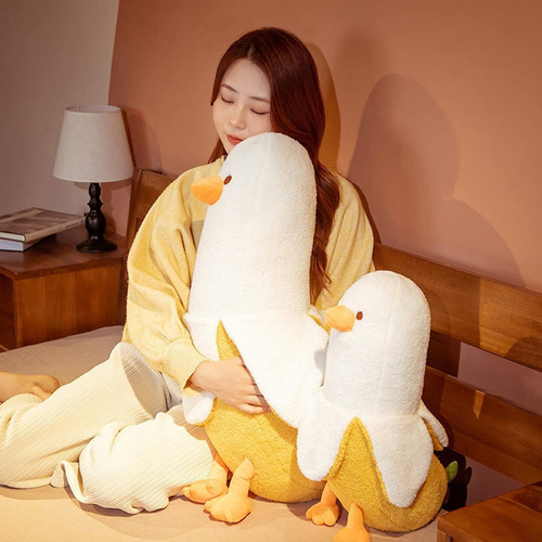 Xt Peluche De Pato Plátano, Almohada De Felpa Con Abrazo