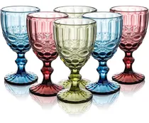 Comprar Youeon Juego De 6 Copas De Vino De Colores, Juego De Copas D