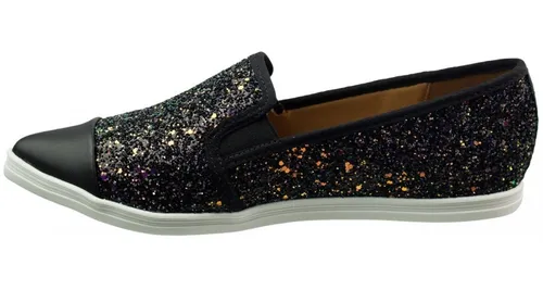 T nis Slip On Feminino Vizzano Maxi Glitter Bico Fino