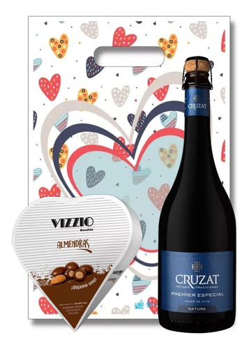 Bolsa Regalo Vizzio Corazon +champagne Cruzat Premier Nature