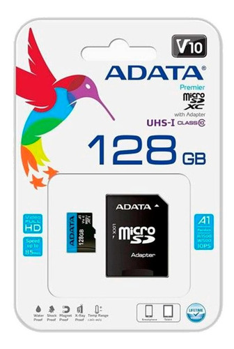 Adata Memoria Micro Sd Hx 128gb Clase 10 Uhs-i A1 Celulares Alta Transferencia Mayoreo Barata 100% Original Sellada Nuev