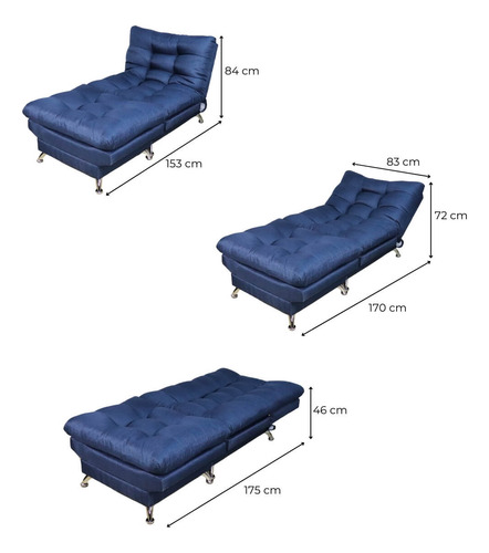 Sillón Con Taburete Futon Individual Sofa Cama Lino Hueso
