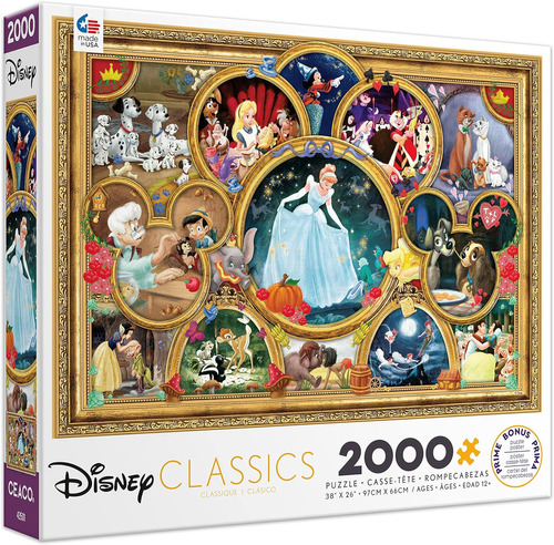 Ceaco 2000 Piece Disney/pixar Disney Classics Jigsaw Puzzle, Rompecabezas para niños y Adultos