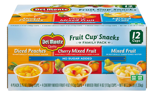 Del Monte Frutas Cup Snacks, Paquete Familiar, Sin Azucar An