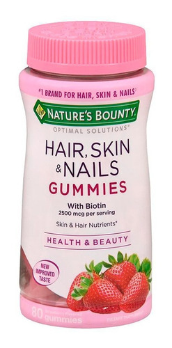 Natures Bounty Hair Skin Nails Gummies Suplemento X80 Local