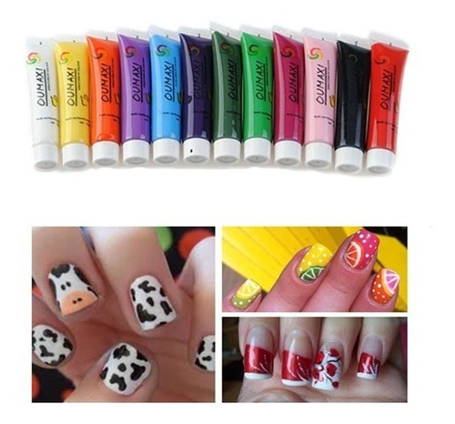 12 Pinturas Acrílicas Para El Diseño De Uñas Oumaxi