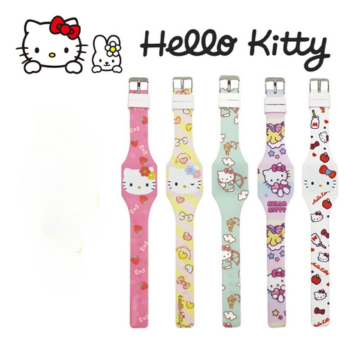 Reloj Electrónico Led Hello Kitty De 5 Piezas Para Niños