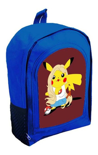 Mochila Azul Infantil  Nena Nene Pikachu Tt221