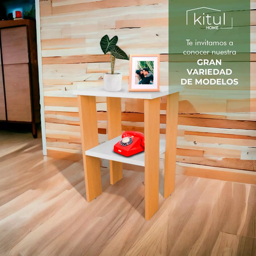 Mesa De Centro Lateral Minimalista Auxiliar Buró 2 Niveles