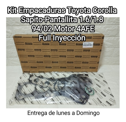 Kit Empacaduras Toyota Corolla 1.6/ 1.8 Sapito Pantallita 