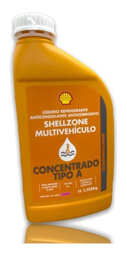 Liquido Refrigerante Auto Shell Concentrado Tipo A Rojo 1l