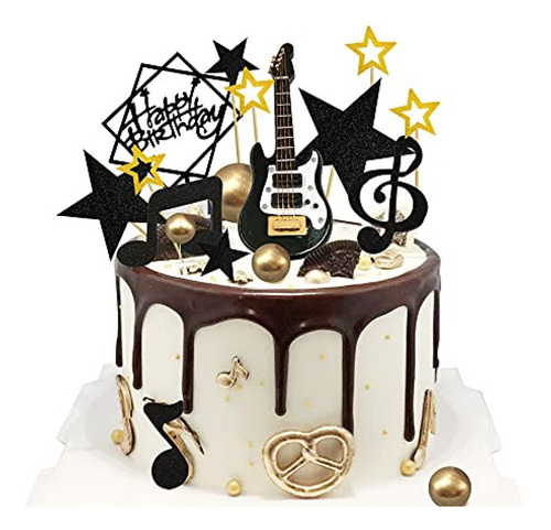 Decoración Para Pastel 24 Unids Guitar Cake Toppers Music N