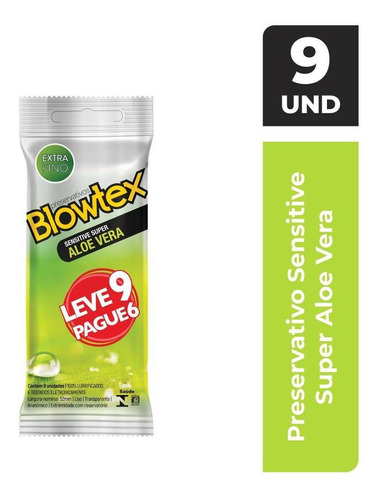 Pack Preservativo Blowtex Aloe Vera Pague 6 Leve 9