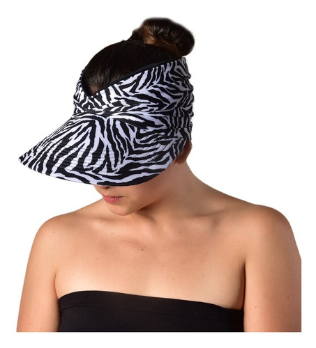 Visera Con Turbante Lycra, Anticloro, Animal Print 