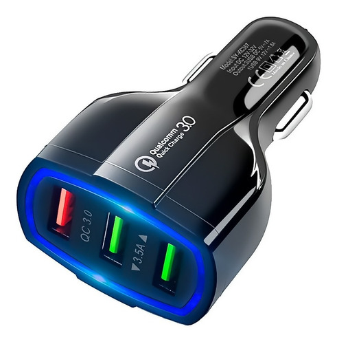 Cargador Para Auto Carga Rápida 3.0 35w 3 Puertos Usb - Otec