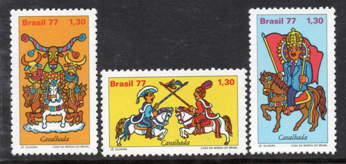 Brasil Serie Completa X3 Sellos Mint Folklore Brasilero 1977