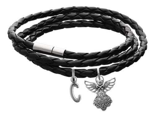 Pulsera Ángel Guarda Brazalete Dije Suerte Letra Inicial