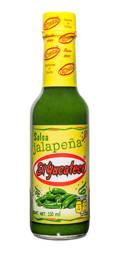 Salsa Jalapeña El Yucateco 150ml. Origen Mexico