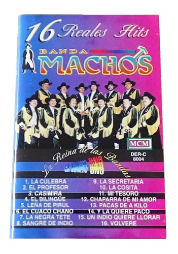 Banda Machos 16 Reales Hits Tape Cassette 1996 Mcm